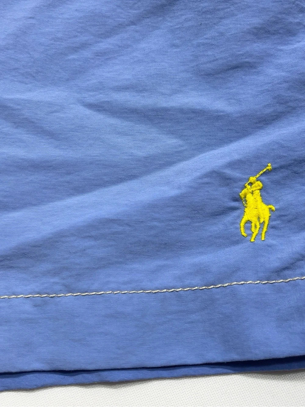 Polo Ralph Lauren Swim Board Shorts Mens Size Large Blue Lined Cargo Yellow Pony